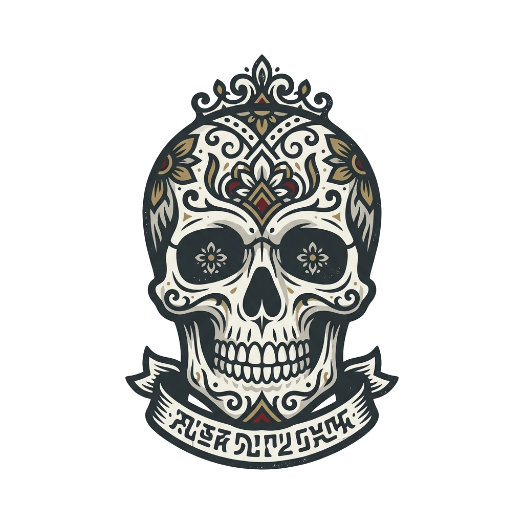 Artwork generated from 'tiny skull on the left chest, plain tee'