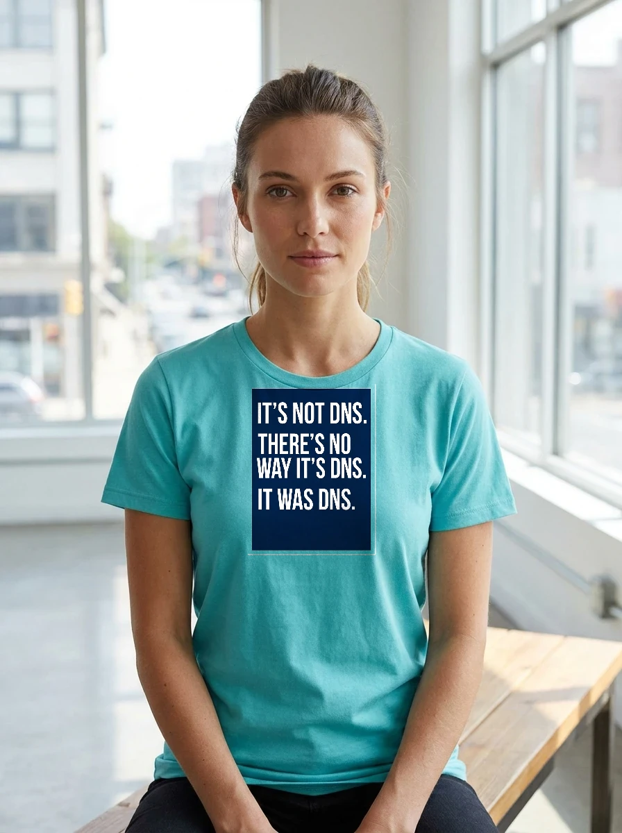 Tee That Says "it's Not Dns., Worn, Turquoise