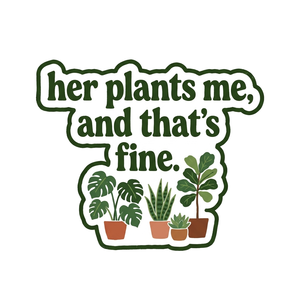 Artwork generated from 'her plants > me, and that's fine'