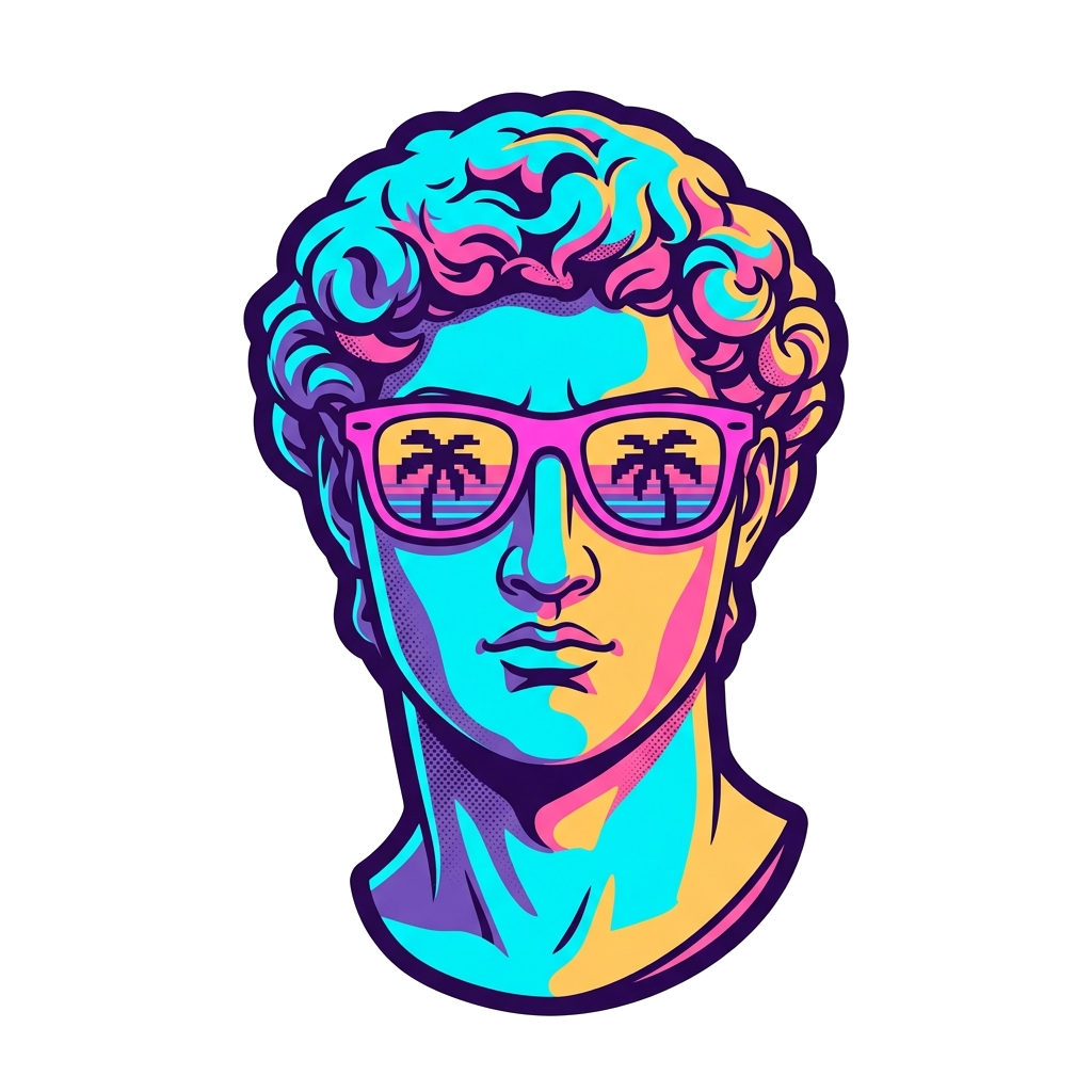Artwork generated from 'retro vaporwave tee'