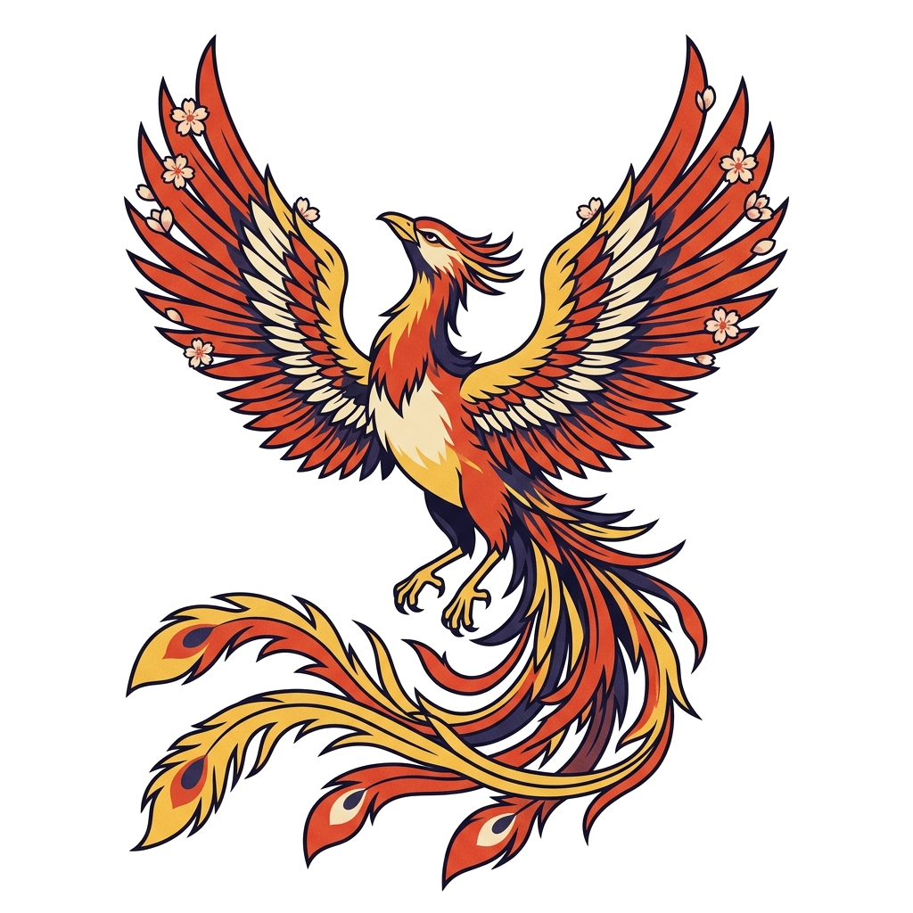 Artwork generated from 'phoenix rising on the back'