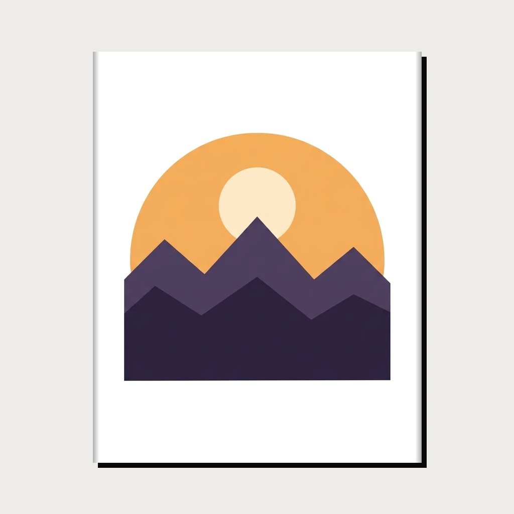 Dusk Mountain Ridges Canvas, Product, White
