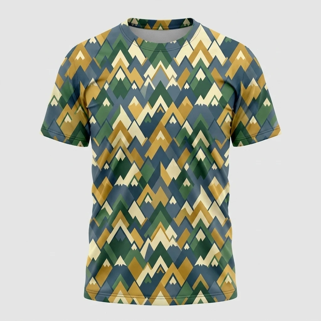 All-over Chevron Mountain Range Pattern Tshirt, Product, All-Over Print