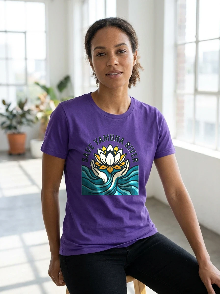 Save Yamuna River Volunteer Cleanup Campaign, Worn, Team Purple