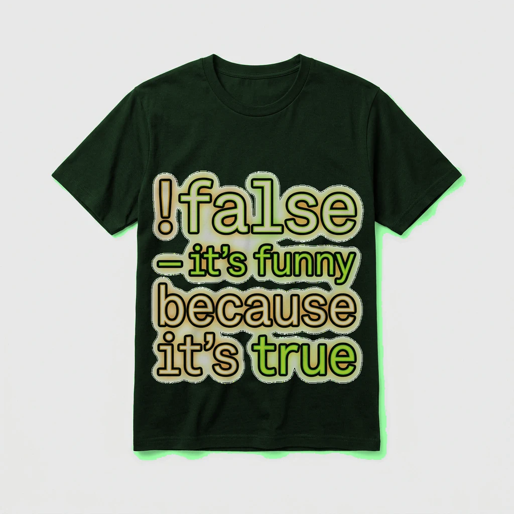 Tee That Says "!false — It's, Product, Forest
