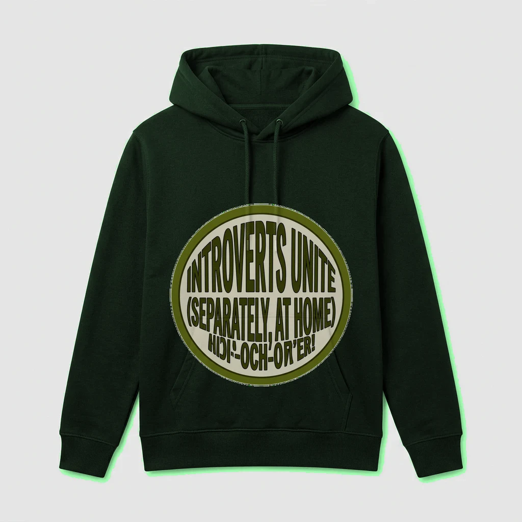 Hoodie That Says "introverts Unite (separately,, Product, Forest