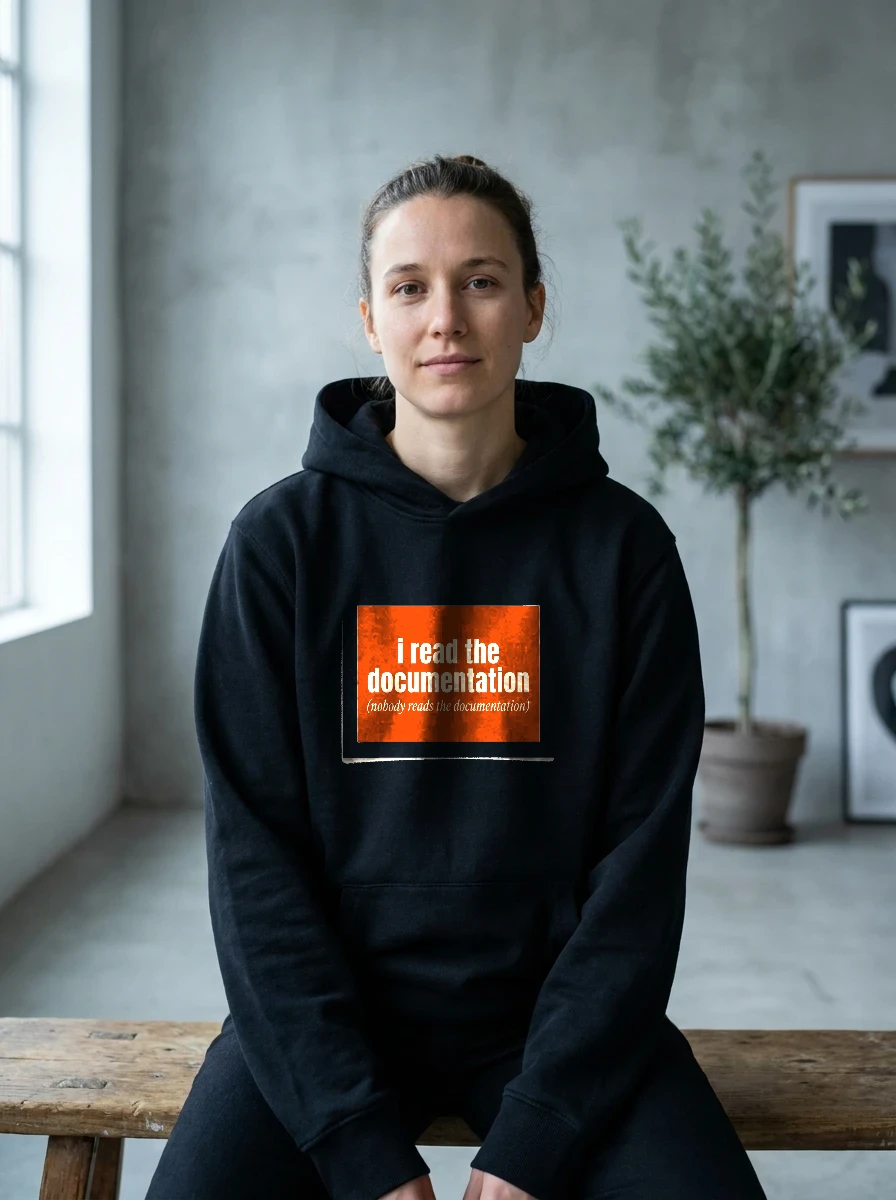 Hoodie That Says "i Read, Worn, Black