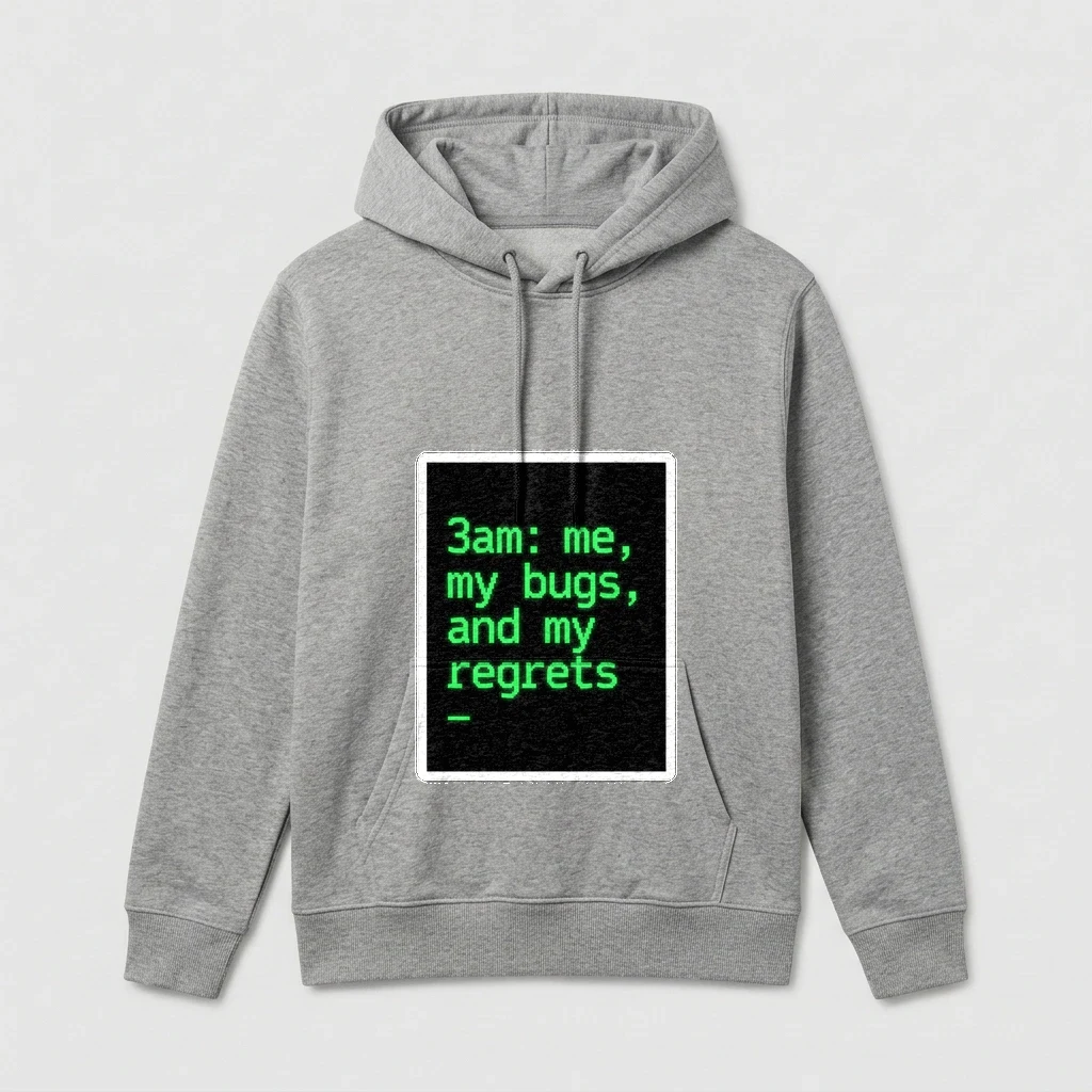 Hoodie That Says "3am: Me,, Product, Athletic Heather