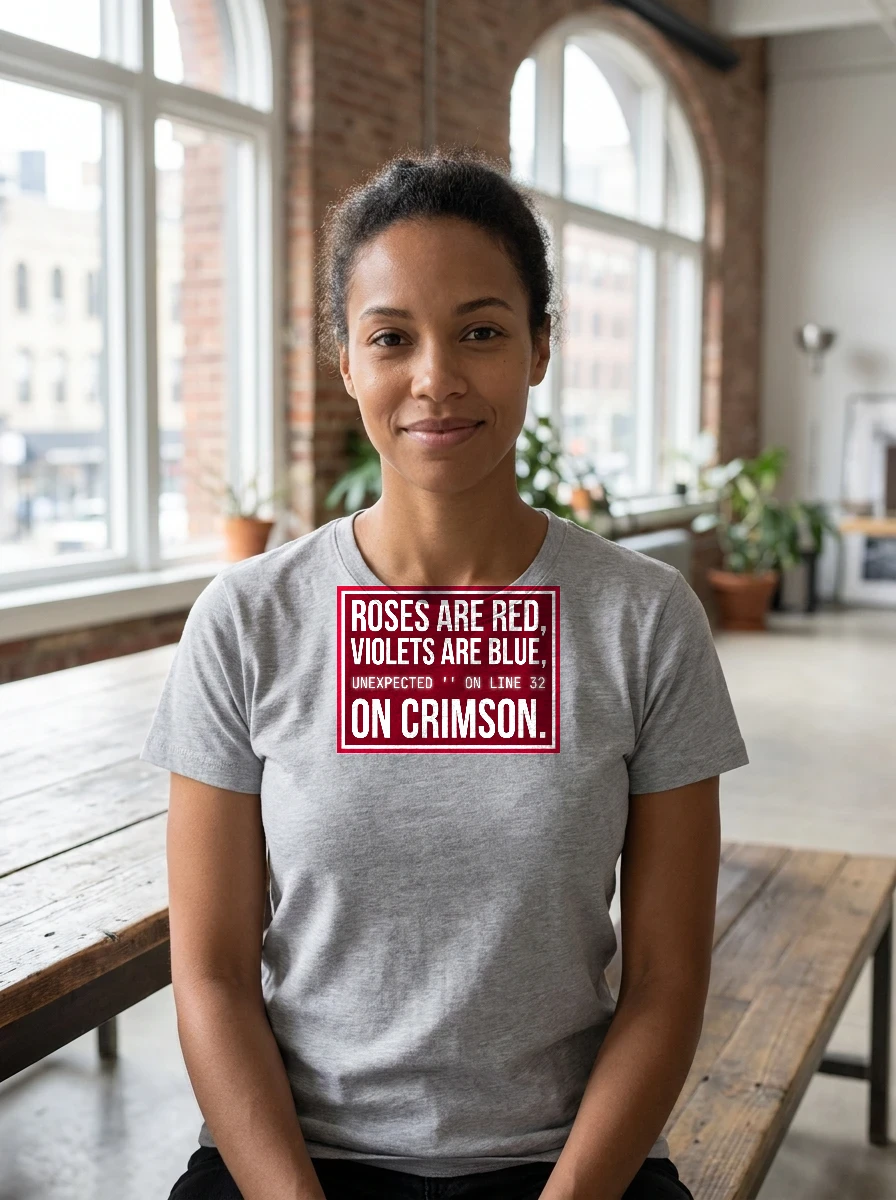 Tee That Says "roses Are Red,, Worn, Ash