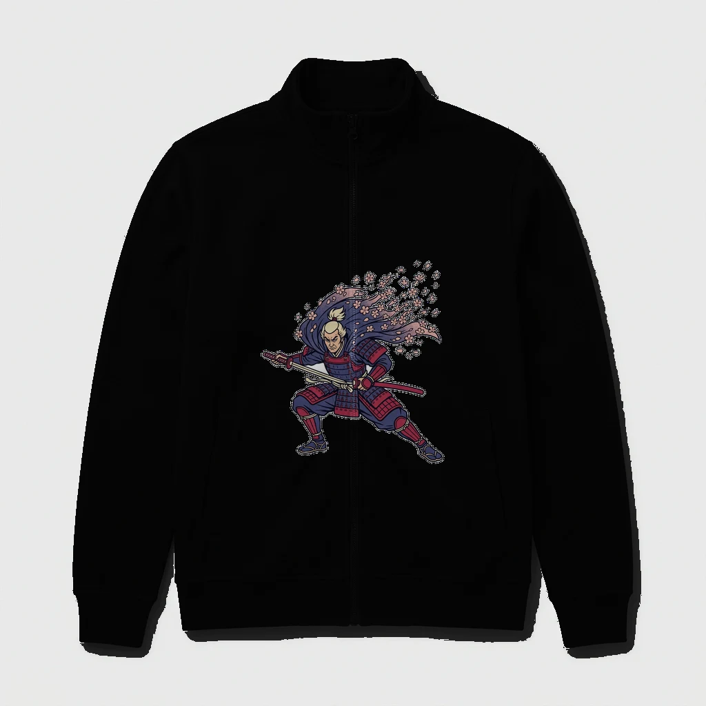 Samurai Cherry Blossom Bomber Jacket, Product, Black