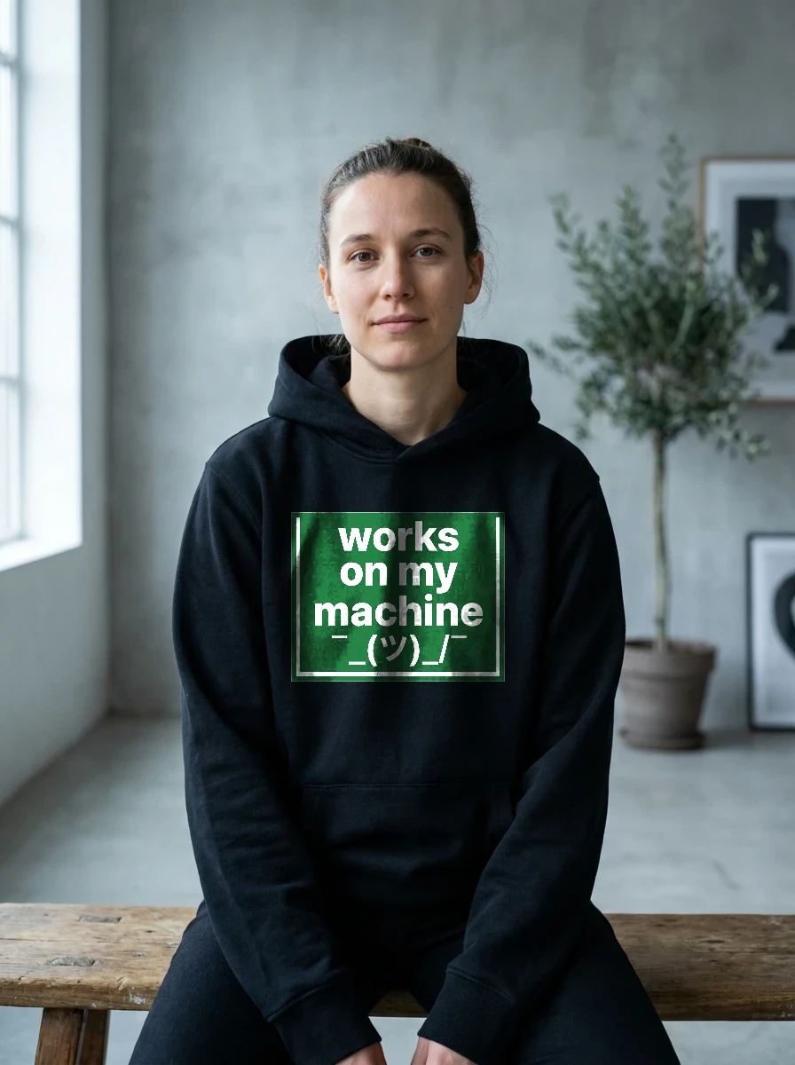 Hoodie That Says "works, Worn, Black