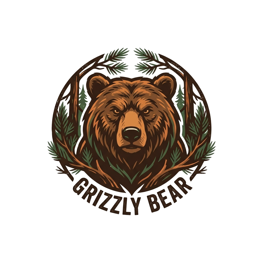 Artwork generated from 'wild grizzly bear in pine forest tank top'