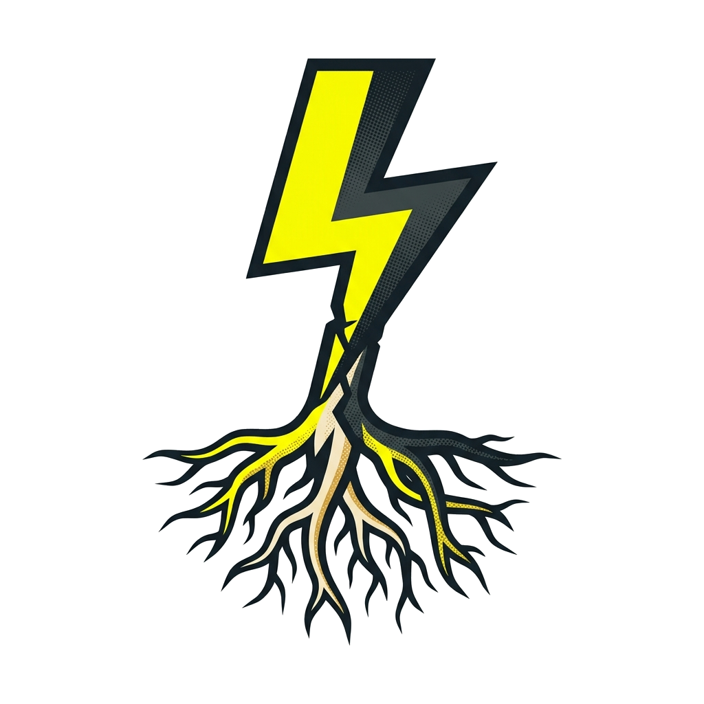 Artwork generated from 'a bold lightning bolt graphic, tshirt'