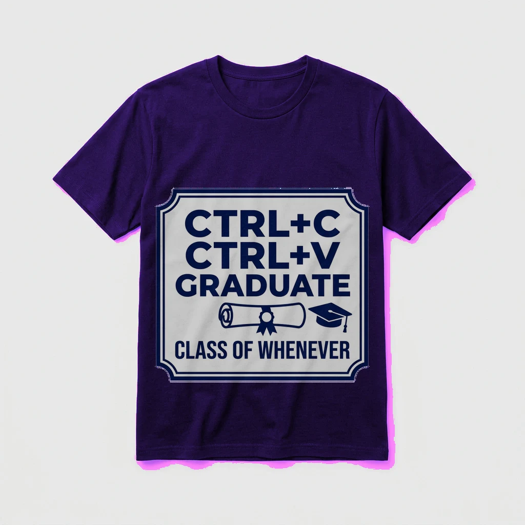 Tee That Says "ctrl+c Ctrl+v Graduate, Product, Team Purple
