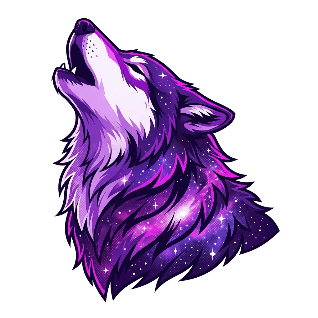 Artwork generated from 'galaxy wolf tee'
