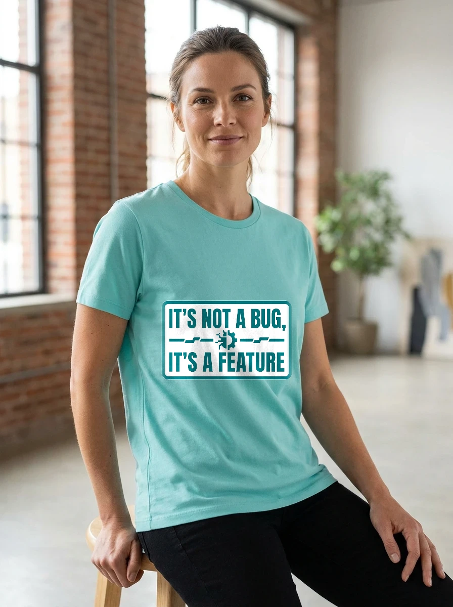 Tee That Says "it's Not, Worn, Aqua