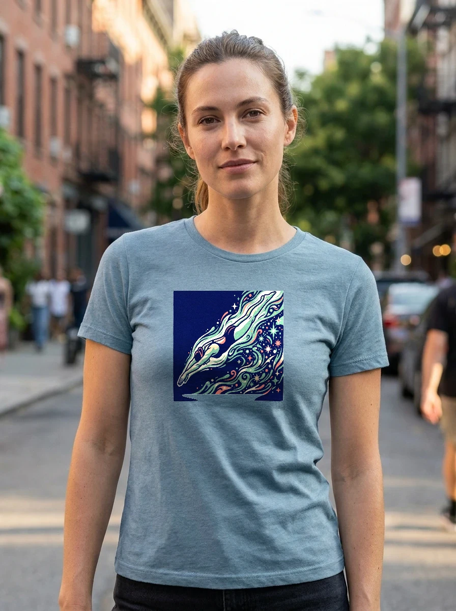 Swim Tee, Worn, Heather Prism Dusty Blue