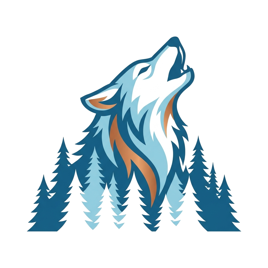 Artwork generated from 'navy blue minimalist wolf tshirt'