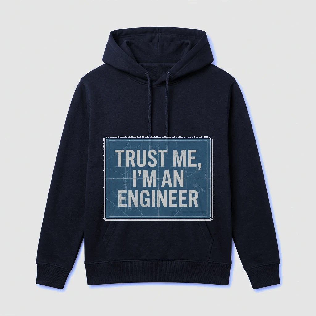 Hoodie That Says "trust Me, I'm, Product, Navy
