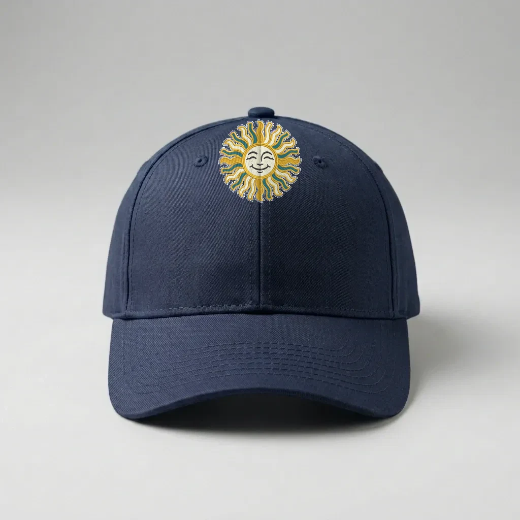 Retro Sun Cap with Embroidered Rays, Product, Navy