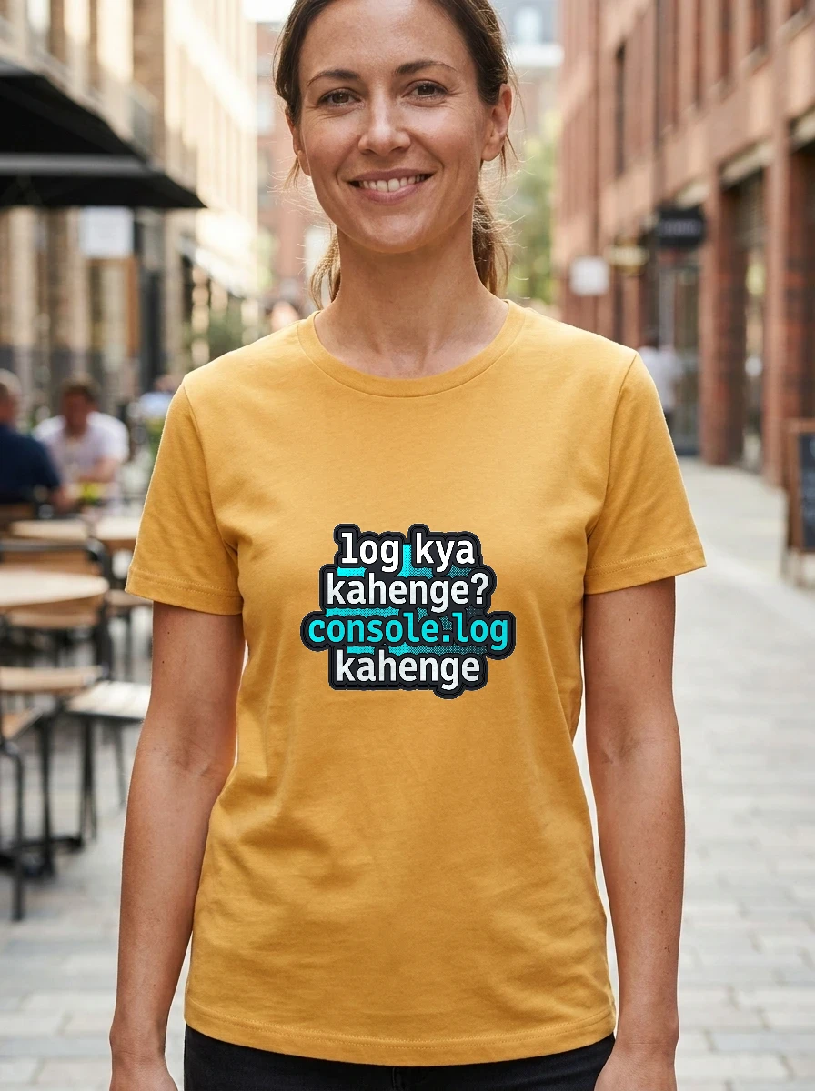 Tee That Says "log Kya Kahenge?, Worn, Yellow