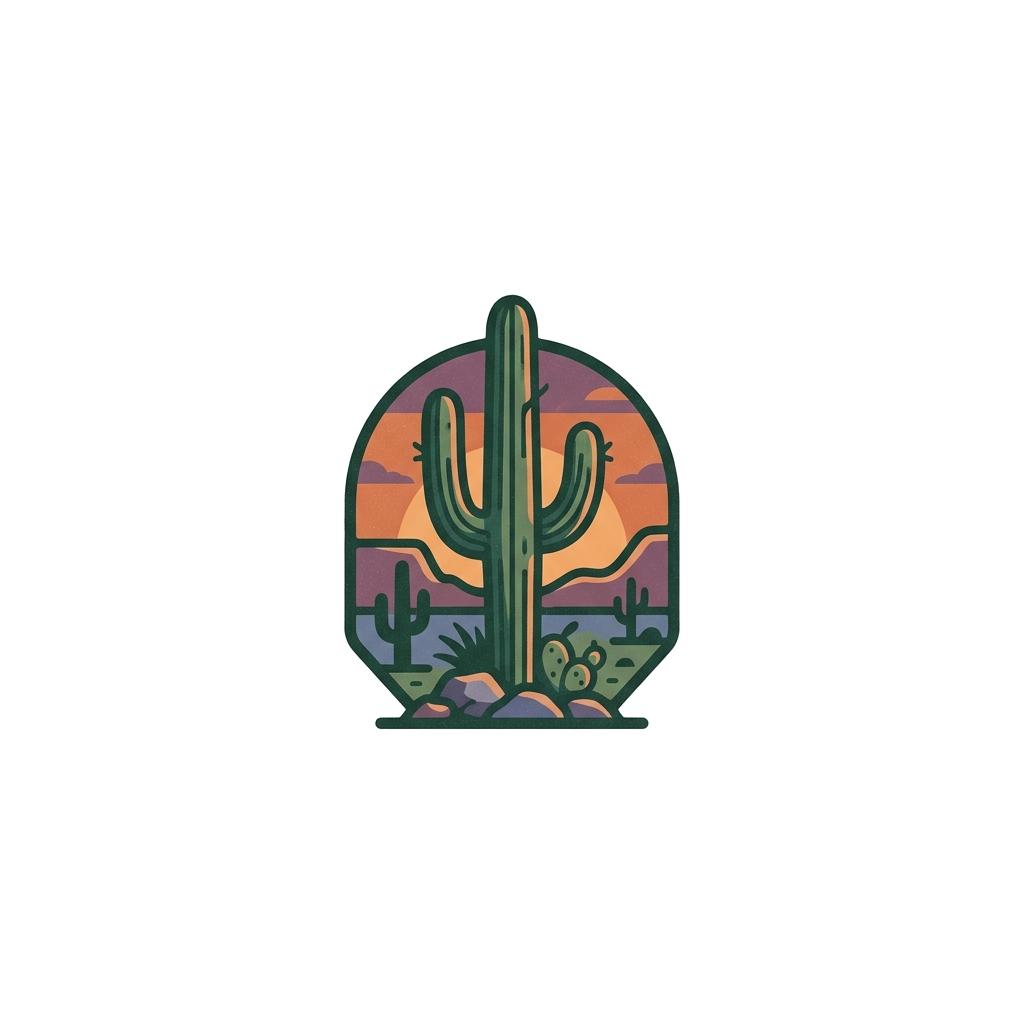 Artwork generated from 'desert cactus at dusk, muted tones jacket'