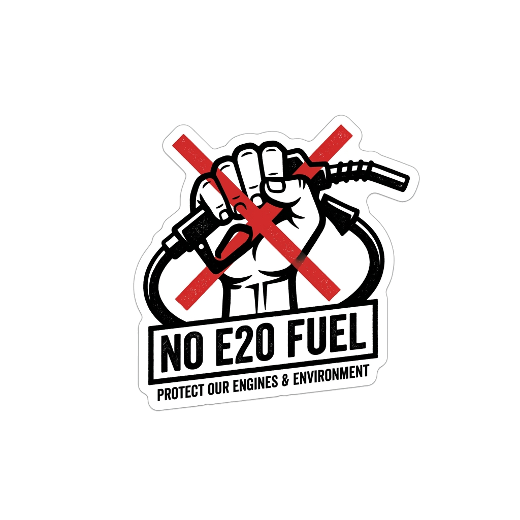 Artwork generated from 'make me a tshirt for protesting against e20 fuel policy'