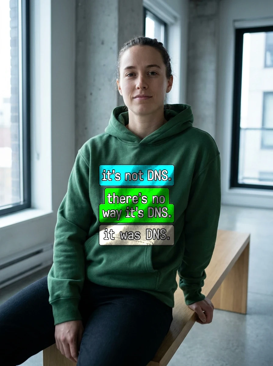 Hoodie That Says "it's Not Dns., Worn, Forest