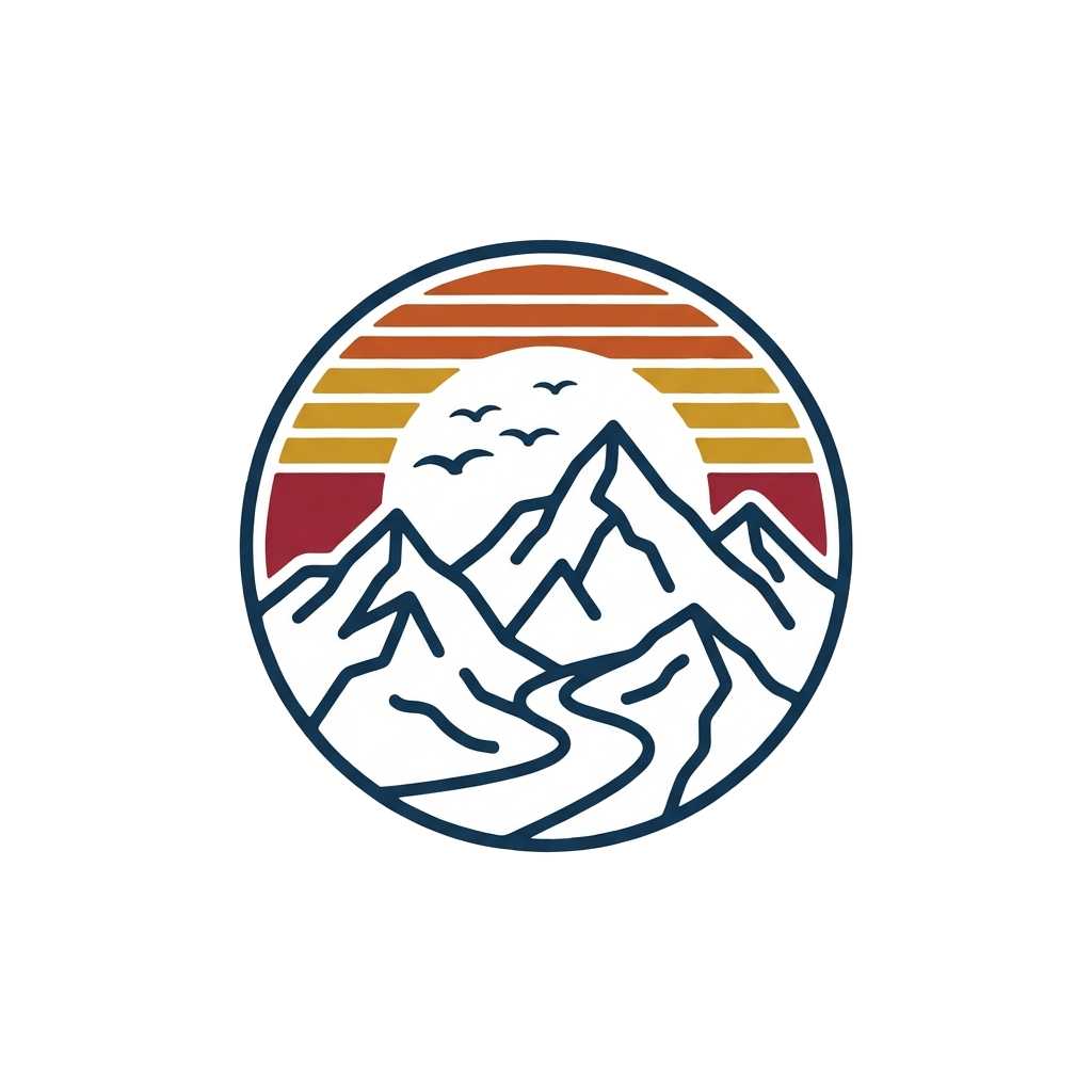 Artwork generated from 'vintage mountain sunset, minimalist line art sweatshirt'