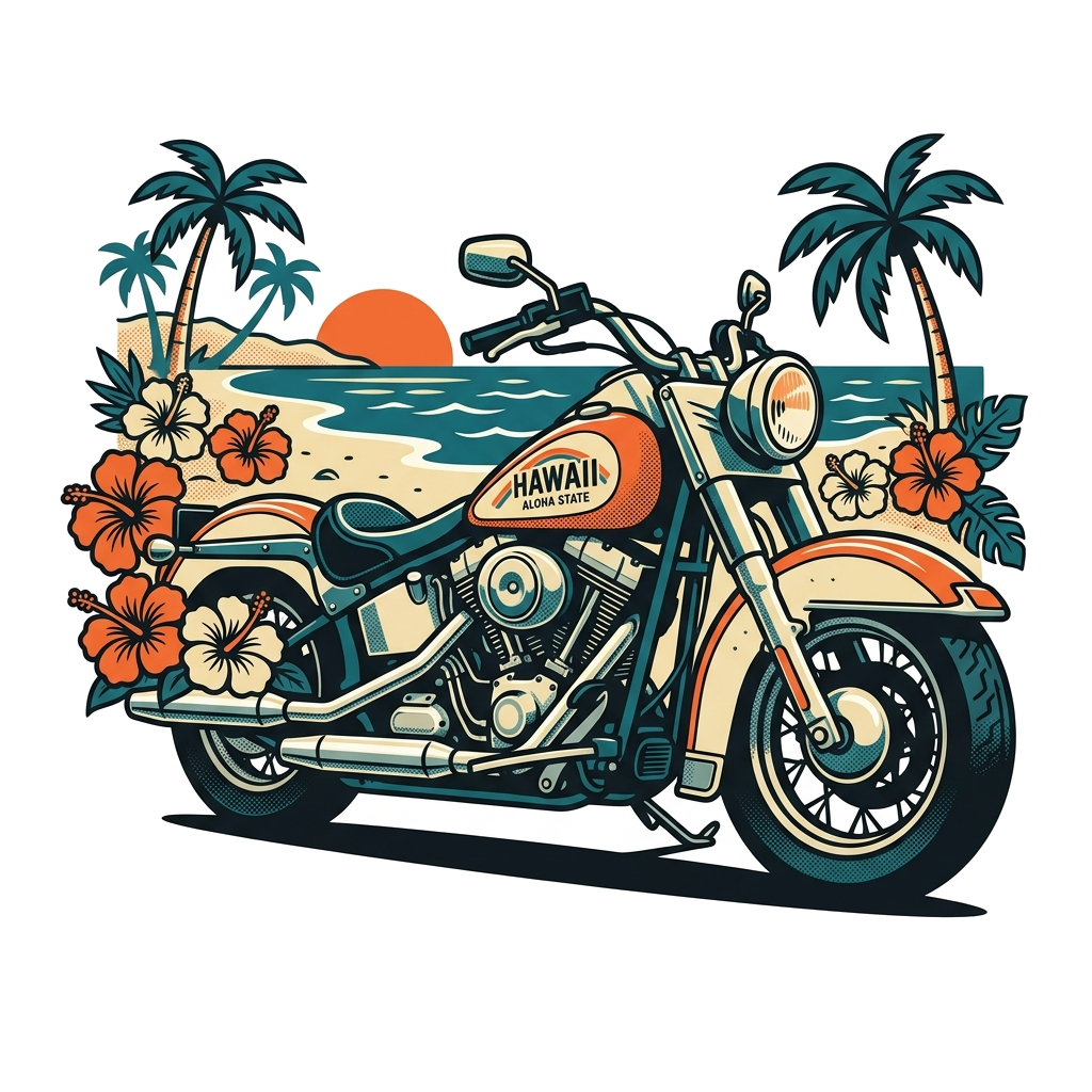 Artwork generated from 'Harley in hawaii'