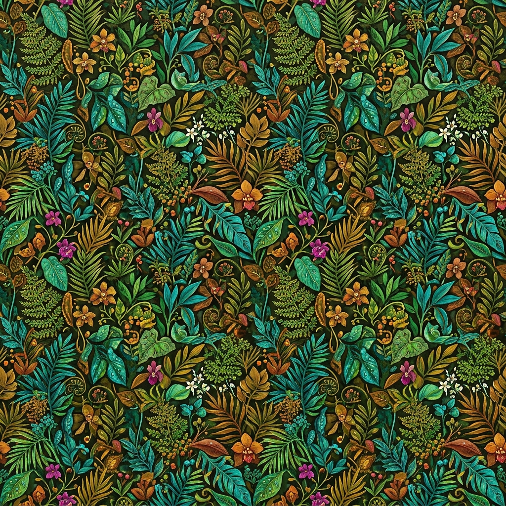 Artwork generated from 'all-over monsoon botanical pattern tshirt'