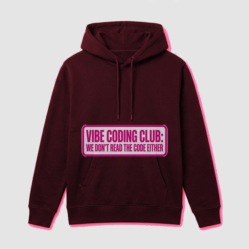 Hoodie That Says "vibe Coding Club:, Product, Maroon