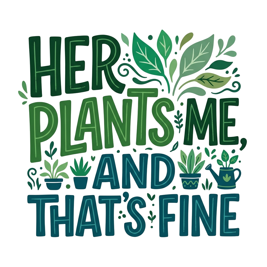 Artwork generated from 'her plants > me, and that's fine'