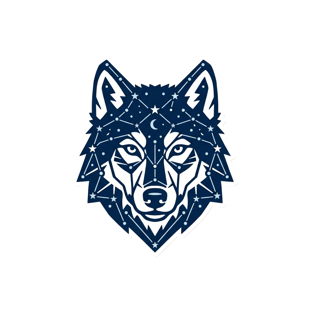 Artwork generated from 'midnight wolf constellation hoodie'