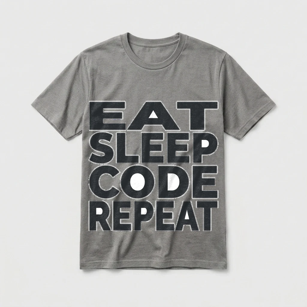 Tee That Says "eat Sleep Code, Product, Ash