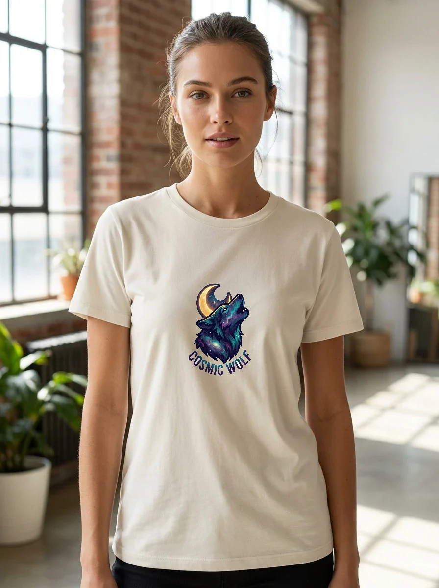 Cosmic Galaxy Wolf Howling, Worn, Ash
