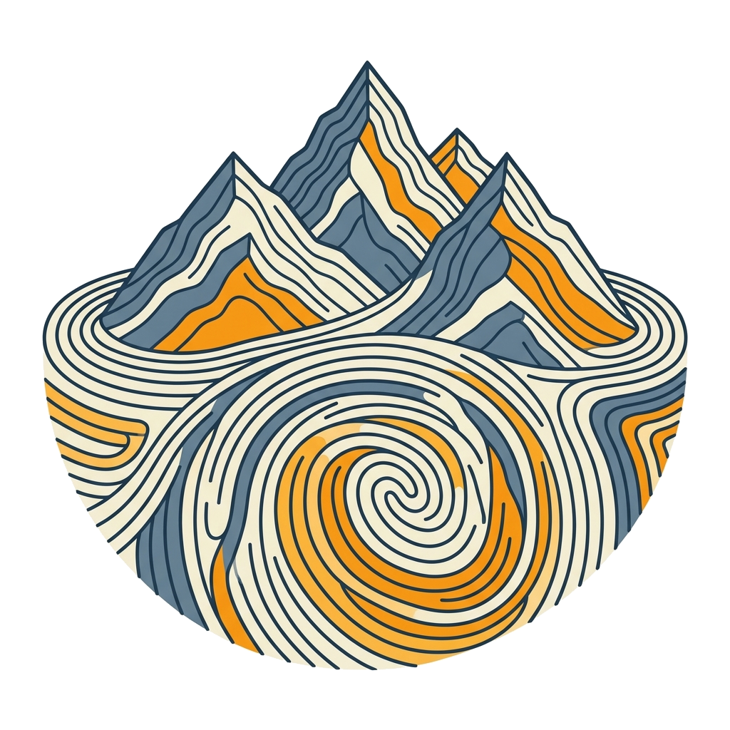 Artwork generated from 'mountain range topographic contour lines hoodie'
