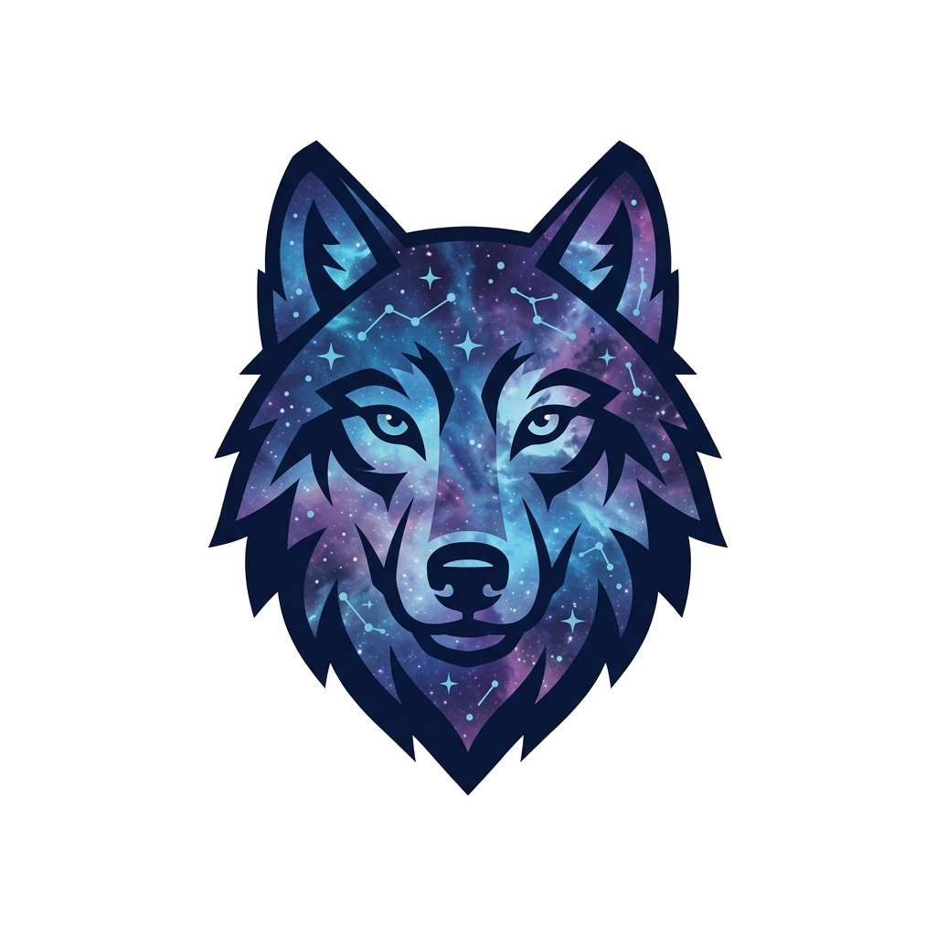 Artwork generated from 'galaxy wolf tee'