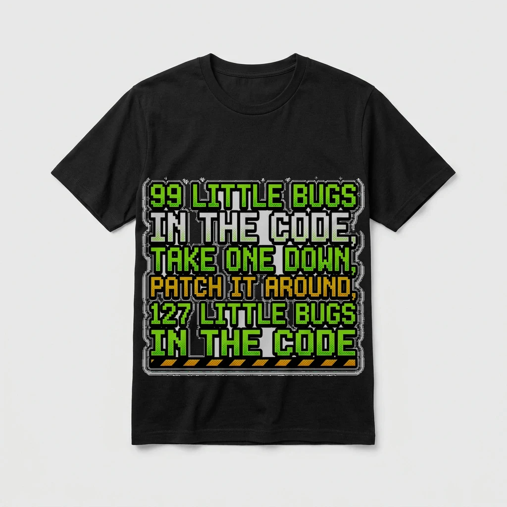 Tee That Says "99 Little Bugs, Product, Black Heather