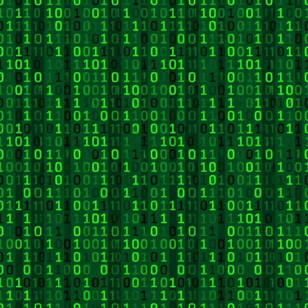 Artwork generated from 'all-over binary code rain pattern tshirt'