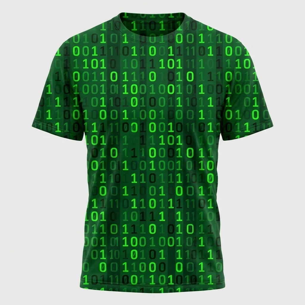 All-over Binary Code Rain Pattern Tshirt, Product, All-Over Print