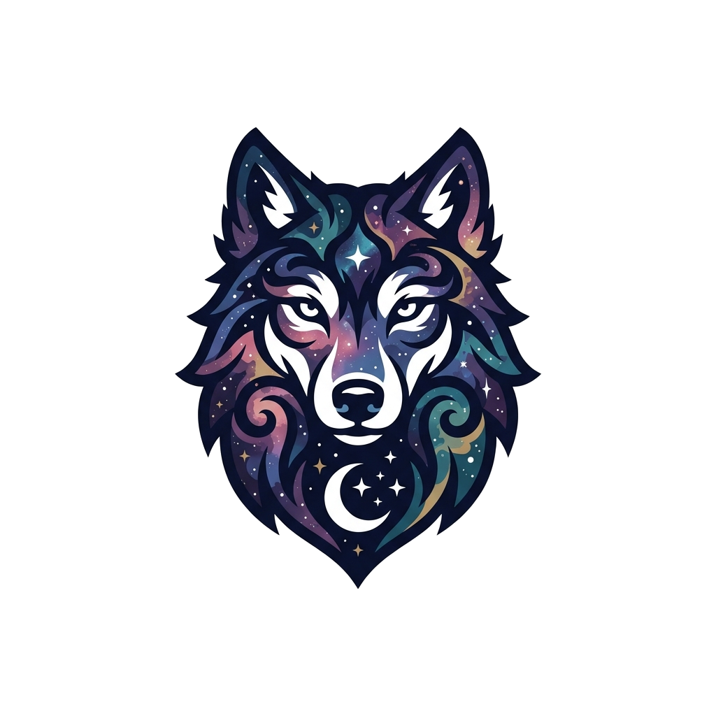 Artwork generated from 'galaxy wolf tee'