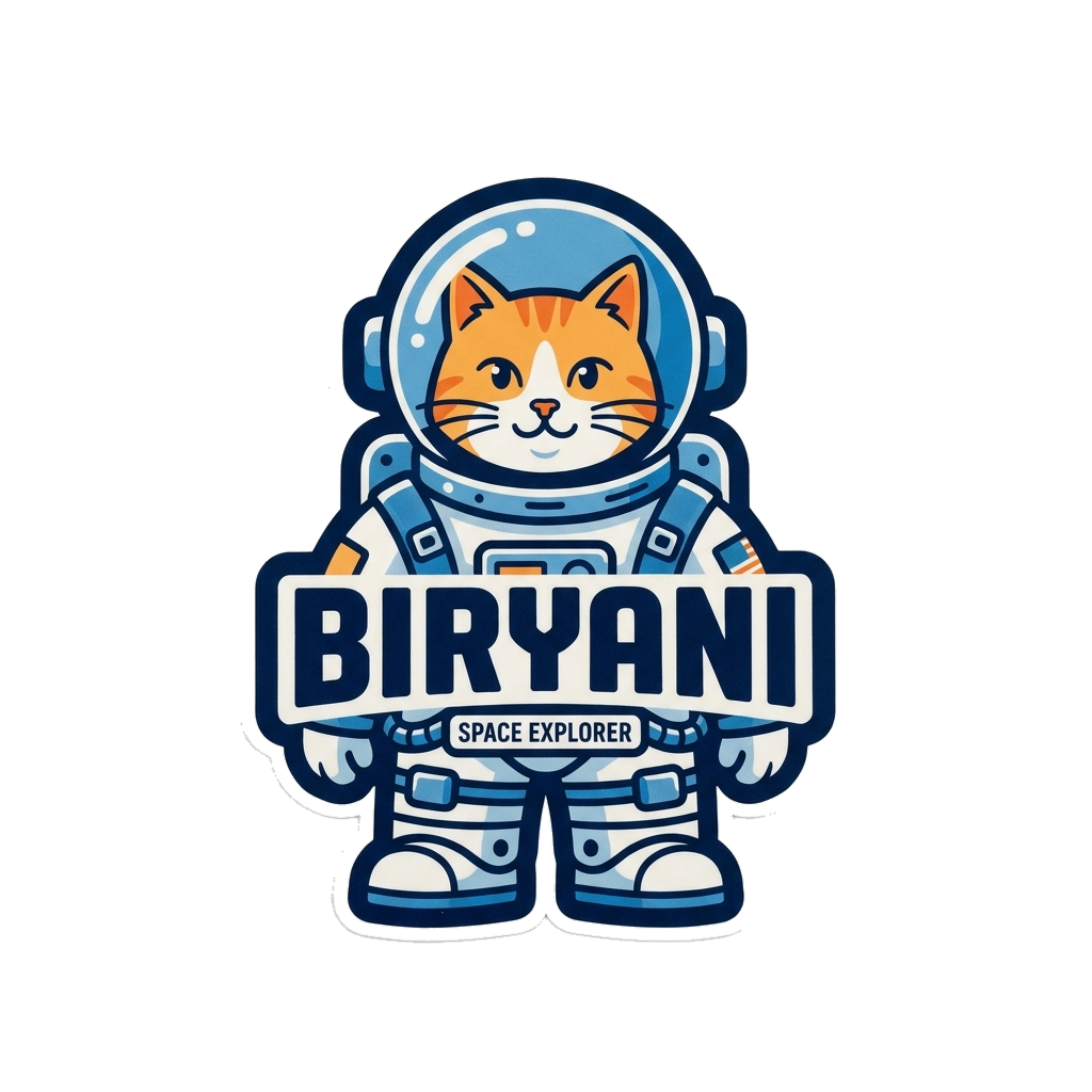 Artwork generated from 'cat named biryani, astronaut'