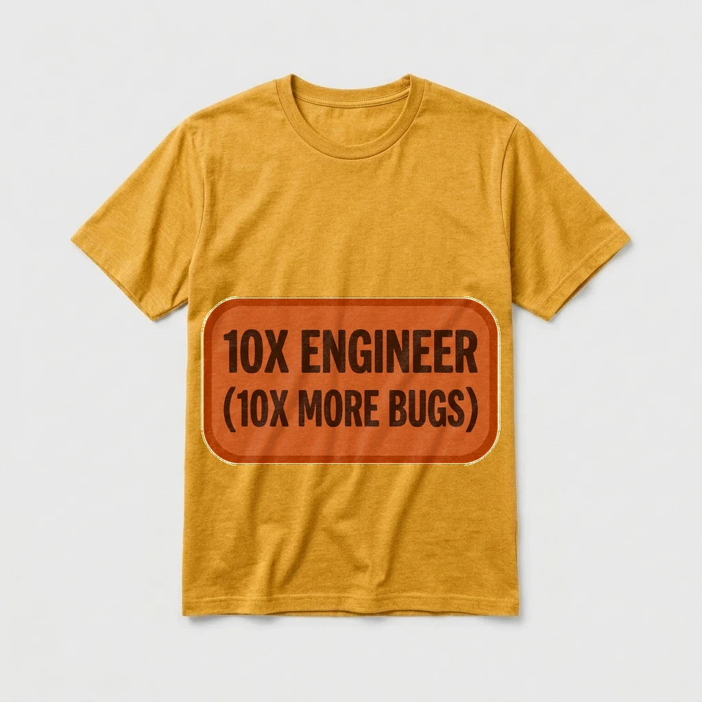 Tee That Says "10x Engineer More, Product, Heather Yellow Gold