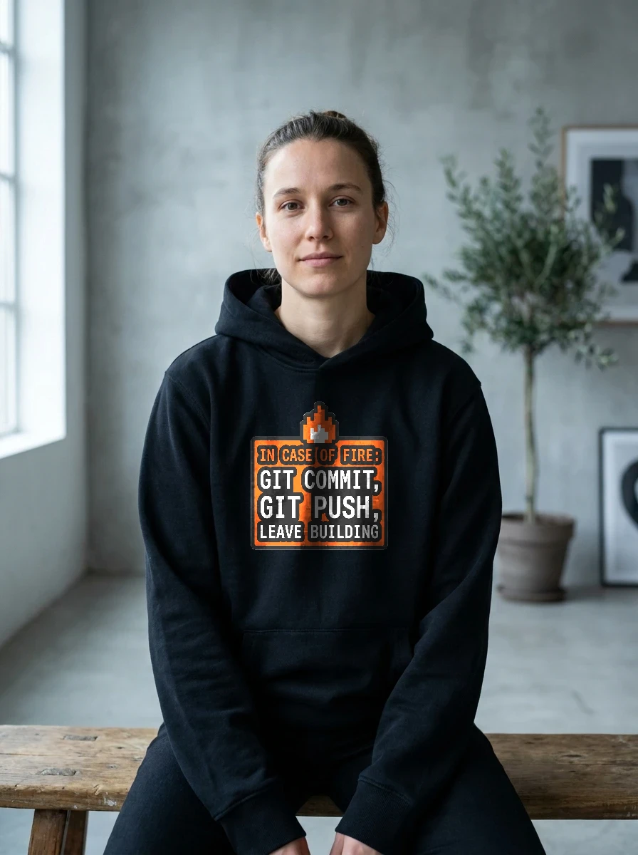 Hoodie That Says "in Case, Worn, Black