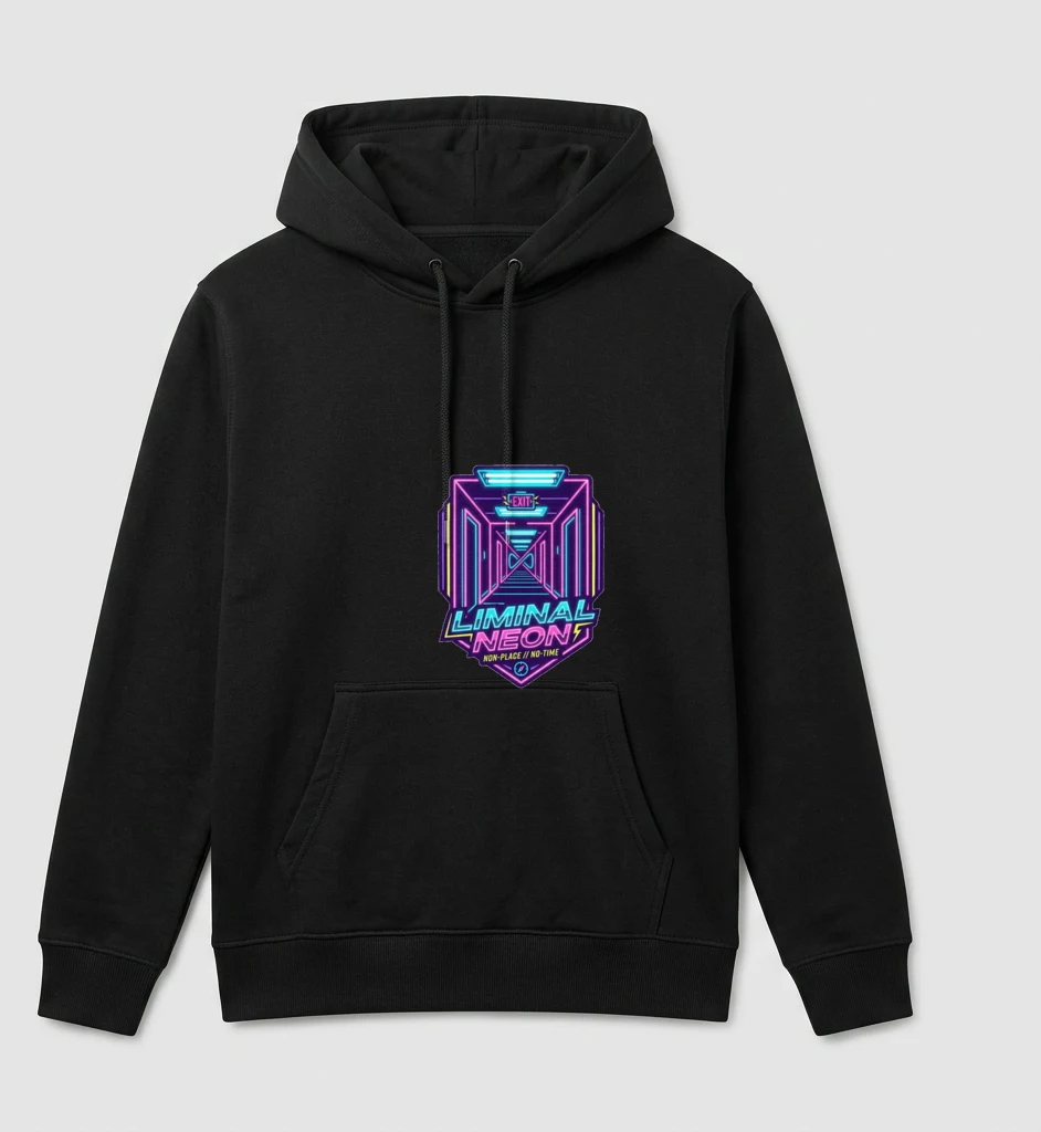 Neon Liminal Hoodie, Worn, Athletic Heather
