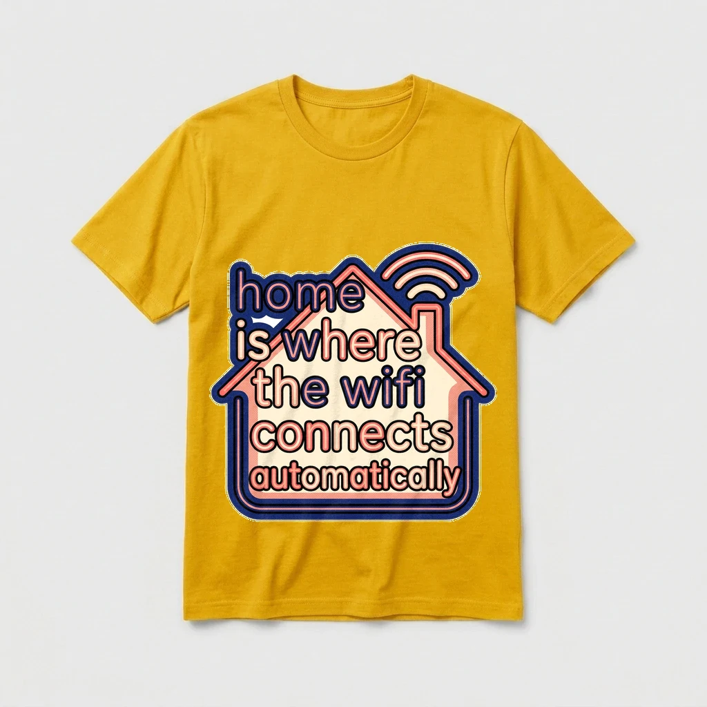 Tee That Says "home Is Where, Product, Yellow