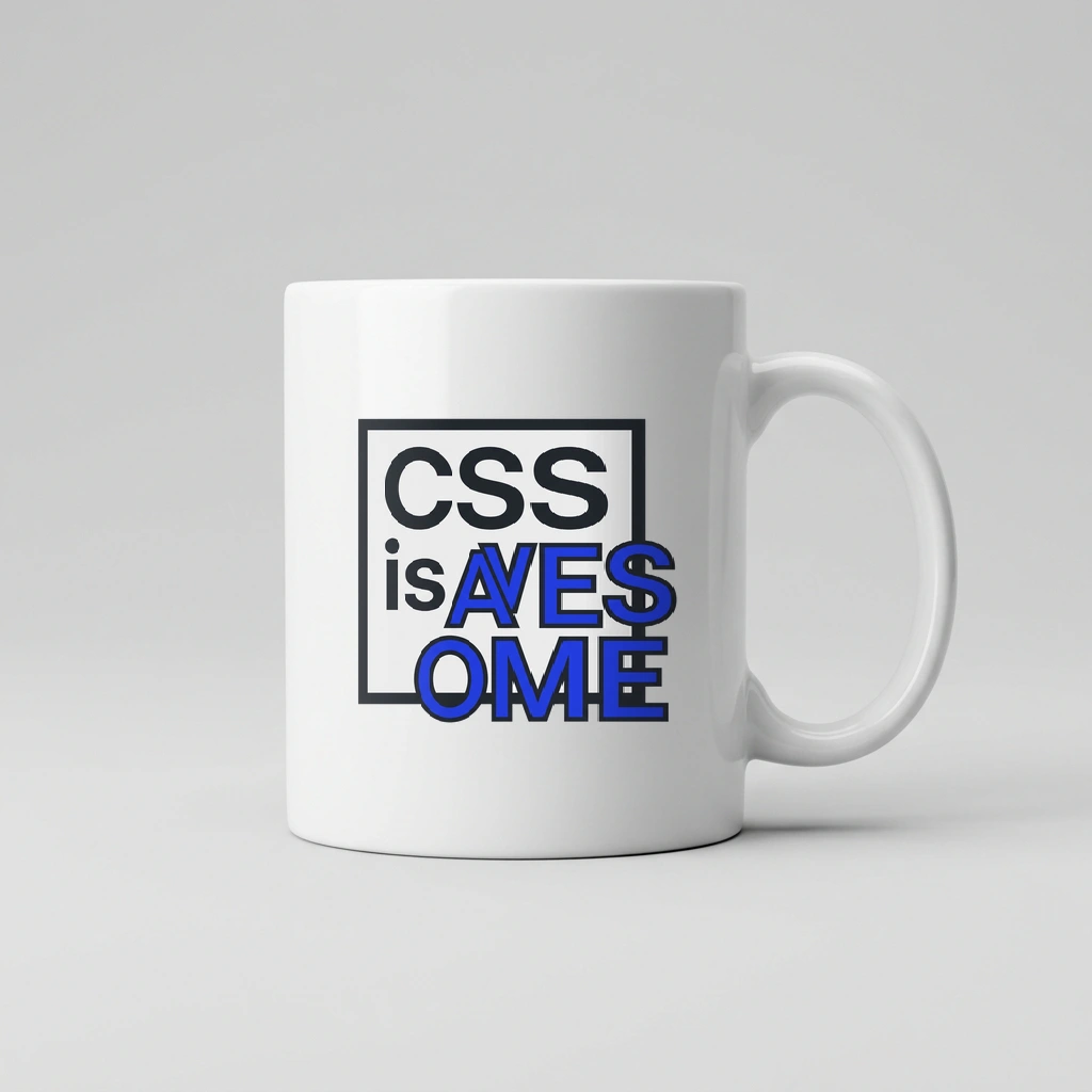 Mug That Says "Css Is Awesome", Product, White