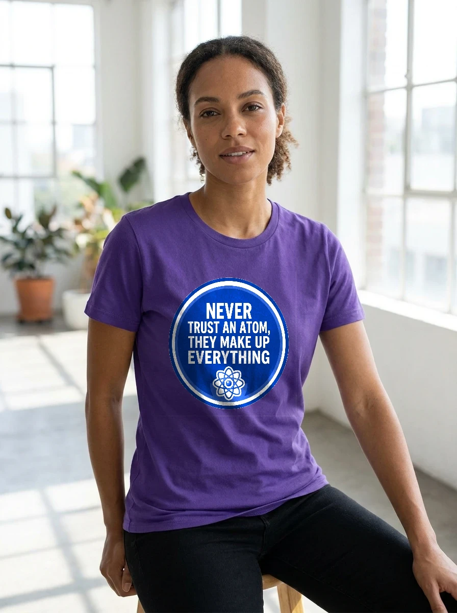 Tee That Says "never Trust, Worn, Team Purple