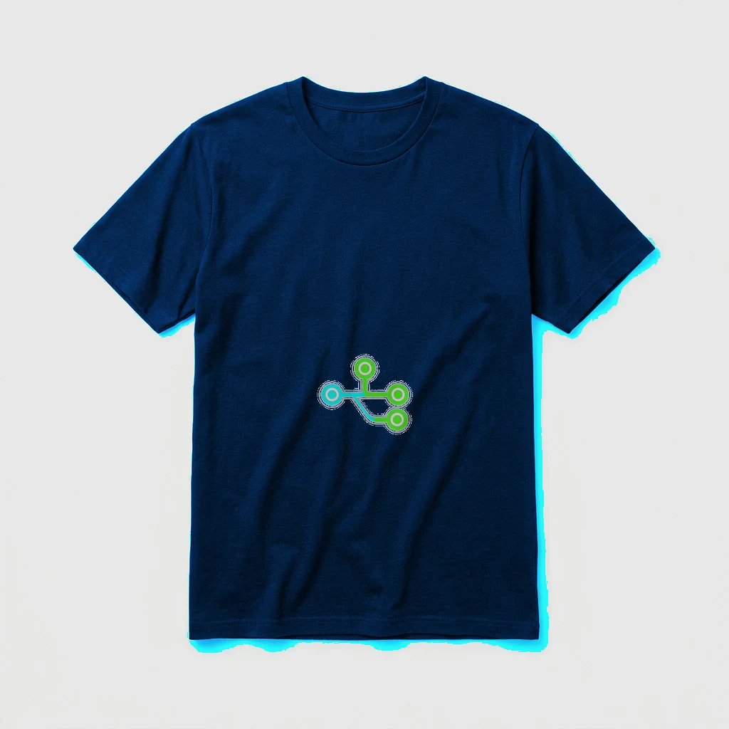 Small Embroidered Git Branch Icon Tee, Product, True Royal